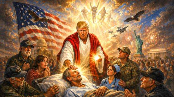 Donald Trump posted an image made with Artificial Intelligence on his Truth Social network account in which the American president appears in the position of the Savior. Following the criticism received, Trump deleted the image from his social network account.